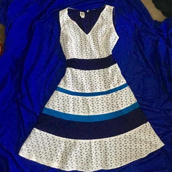 J. Crew Dresses & Skirts - NEW $189 Anne Klein GEOMETRIC Swing Dress 12 L